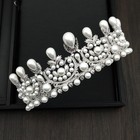 Luxury All Cz Cubic Zirconia Pearl Wedding Queen Princess Prom Tiara Crown