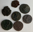 7 Ancient Roman Bronze And Silver Coins  Unsearched And Uncleaned  Lot H