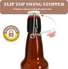 Amber Beer Bottles With Flip Caps  12oz 10 Pack Glass Bottle With Swinging Top