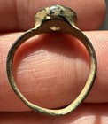 Ancient Roman Ring With A Glass Gem Bronze - Authentic Artefact