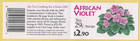 Stamp Booklet Us  African Violet   29 Cent Stamps   10 Stamps In Booklet    