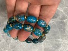 Wonderful 2pcs Rare Tibetan Blue Natural Agate Dzi 12x16mm Beads Bracelets    