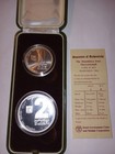 Israel 1984 The Hanukkiya From Theresienstadt Proof  2 Coin Set  1 7 Silver Cont