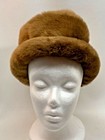 Everitt Faux Fur Brown Lined Woman s Vintage Rolled Brim Hat Made In Usa