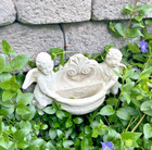 Vintage Cherub Wall Planter Birdbath Plaque Cement Concrete Outdoor Garden Angel