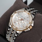 Men s Bulova Octava Crystal Gemmed Dial Silver   Rose Gold Quartz Watch 98c133