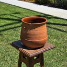 Vintage Terracotta Confit Pot Bean Pot Rustic Clay Planter Drip Glaze Ear Handle