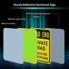 Large Reflective Private Road Sign 18x12 Inch Aluminum Dead End No Trespassing