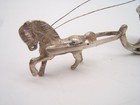Antique 800 Silver Miniature Of Fancy Sled Horse And Baby At The Reins Well Made