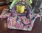 Vera Bradley Hadley Quilted Paisley Double Strap Hand Bag size 17   x 13 1 2   