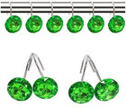 12 Pcs Bling Rhinestones Shower Curtain Hooks Bathroom Rolling Hooks