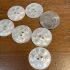 Vintage 1930 Lot Of 6 Carved Real White Mother Of Pearl Buttons 3 4inch