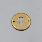 Small Round Brass Single Vintage Skeleton Key Hole Escutcheon 1 