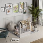 High-end Pet Playpen Clear Acrylic Dog Whelping Box Cage Rabbit Kennel With Pad