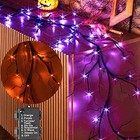  Halloween Garland Lights With 48l Orange And Purple Bi-color Led Black Glitter