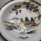 Antique Hayasi Kutani Soup Bowl Set  7pc  Gilded  Porcelain  Hand Painted  Japan