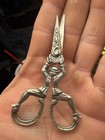 Antique Sterling Silver Figural Sewing Scissors From Europe
