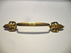 Bright Brass Drawer Pulls Cabinet Door Handles Leaf Pattern Ends