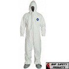 Dupont Ty122s White Tyvek Coverall Bunny Suit Attached Hood   Boots  pack Of 6 