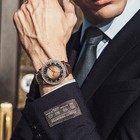 Leather Zirconia Diamond Stone Watch For Men