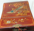 Vtg Asian Red Lacquered Jewelry Box