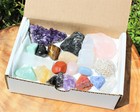 Beginners Crystal Box  20 Pcs - Natural Rough   Tumbled Crystals  gift Set  Kit 