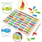 Magnetic Wooden Fishing Game Kids Abc Numbers Counting Preschool Learning Toy