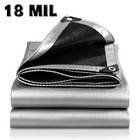 Heavy Duty Poly Tarpaulin 18 Mil Thick Waterproof Tear Resistant Tarp For Yard
