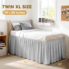 32  Drop Twin Xl Dorm Bed Skirt - Gray  Wrap-around Elastic  Machine Washable