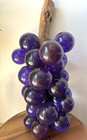 Vtg Large  1960s Lucite Grape Bunch Purple 13  Mid Century Modern 20pc 2  Grapes