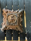 Antique Brass And Crystal Owl Inkwell