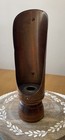 Vtg Copper Chamber Candle Stick Holder With Wood Base   Cast Iron Handle