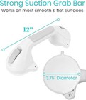 Vive Grab Bar 12  - Suction Shower Handle - Bathroom Balance Bar - Safety Hand R