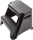2 Molded Plastic Step Stool lightweight  Abrasion-resistant non-slip Feet  Black