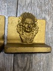 Vintage Native American Indian Chief Head Bookends Cast Iron Doorstop