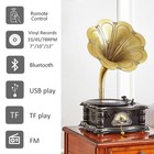 Wooden Vintage Gramophone Record Player With Usb Play   Remote Control  Retro   