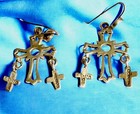 Rare Vtg Taxco Mexico Yalalag Sterling Cross Dangle Earrings 1 5    Nice  