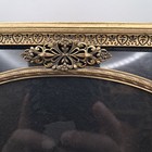 Antique 1900s Art Deco Arched Ornate Floral Heart Brass 8x10 Frame Victorian 