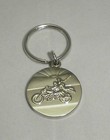 St Christopher Rides A Yamaha Motorcycle Key Chain Medal Blue