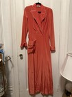 Vintage 40s Taffeta Robe Women s Medium Pink Dressing Gown Glamorous
