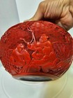 2 Pair Antique Chinese Red Cinnabar Lacquer Vase Flat Rare Shaped 7 5  W - A54