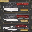 3 Pc  Butcher Knife Set Serbian Chef Knife  Butcher Cleaver  And A Viking Knife