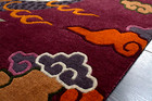 Hand Knotted Vintage Antique Tibetan Dragon Rug 3x6 Ft Wool Floor Home Decor Rug