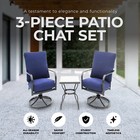 Four Seasons Courtyard Brookfield 3 Piece Deep Seating Patio Chat Set  Navy