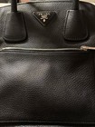 Prada Black Large Tote Bag Zip Closure Detachable Strap Silver Hardware