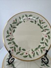 Lenox Holiday Salad Plates Set Of 4 8    Made In Usa Fine Bone China Gold Trim