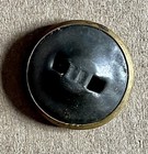 Antique Embossed Brass Coat Button With Art Nouveau Floral Design
