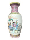 Chinese Famille Rose Vase Large 18 5  Eight Immortals 20th C  Possibly Republic