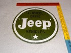 Vintage Willy s 4 Wheel Drive Military Jeep 11 3 4  Porcelain Metal Vehicle Sign