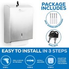 Soneat Paper Towel Dispenser  Holds 500 Sheets Of Multifold  C-fold  Trifold